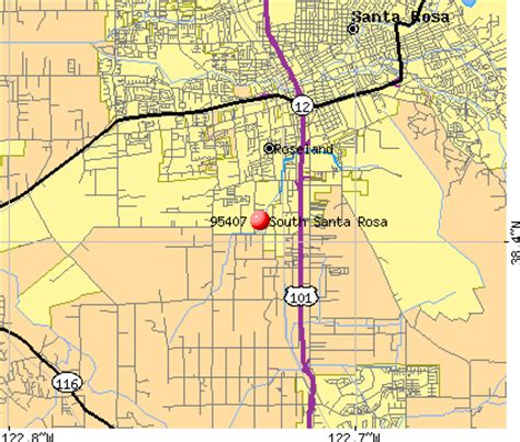 santa rosa ca zip code map.